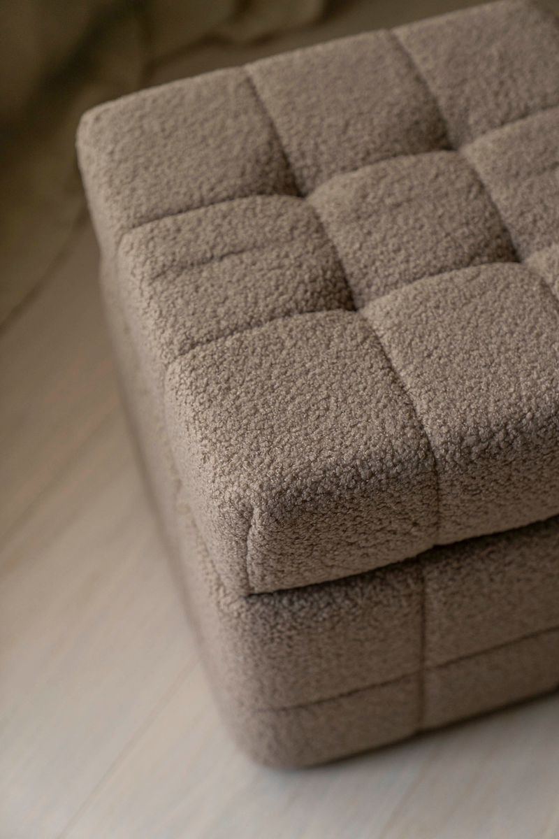 Puff m/oppbevaring Teddy Brun