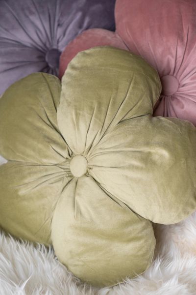 Hovedbilde Pute blomst – Ø40 cm – Grønn