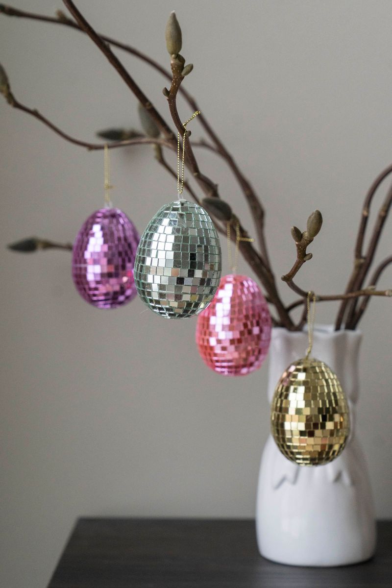 Speil-egg hengende – 8 cm – Grønn