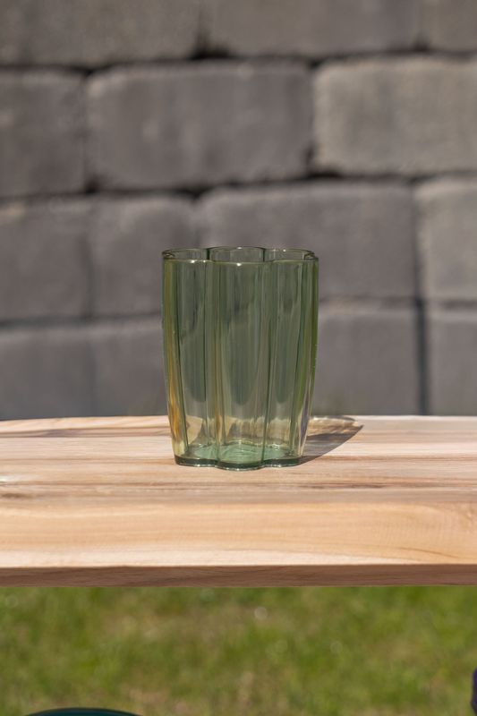 Blomst drikkeglass – 300 ml – grønn