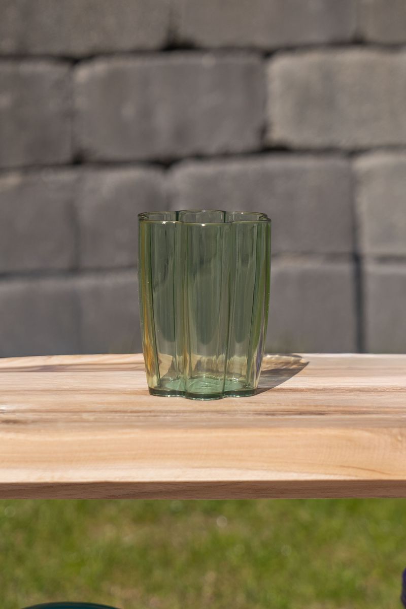 Blomst drikkeglass – 300 ml – grønn