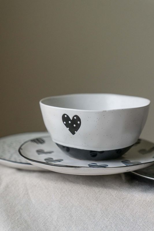 Hjerteglimt Skål 15cm - Prikker