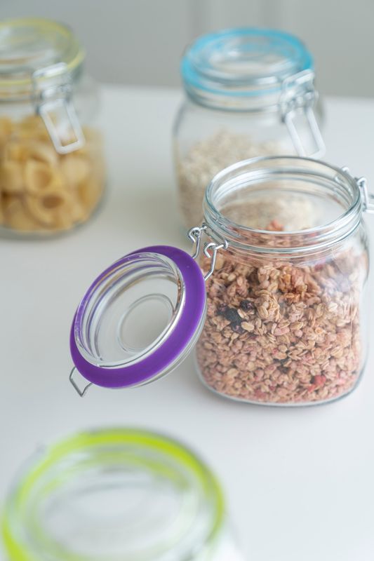 Glasskrukke 1L - Lilla