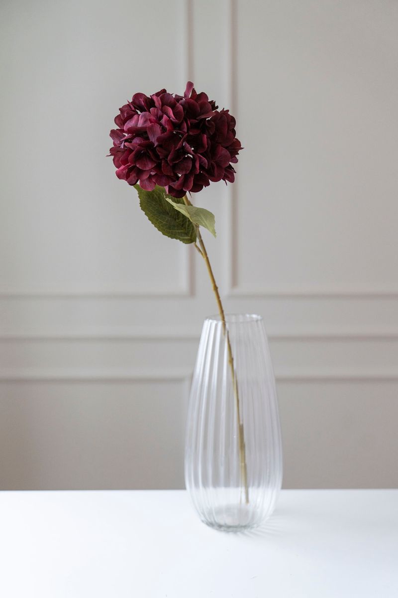 Kunstig Blomst Hortensia 76cm - Burgunder