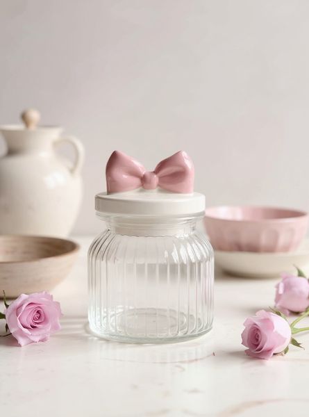 Hovedbilde Krukke i glass med Sløyfe – 1 L