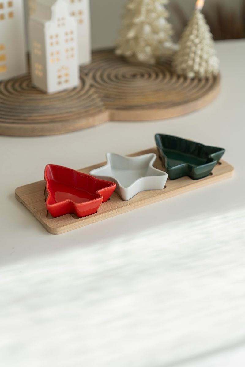 Serveringssett - Stjerne og Tre Farget