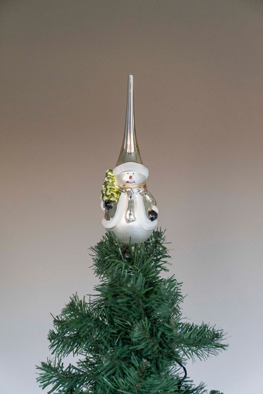 Tretopper - Gull Snømann 28cm
