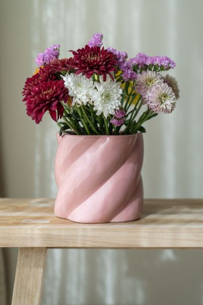 Hovedbilde Blomsterpotte swirl – Rosa