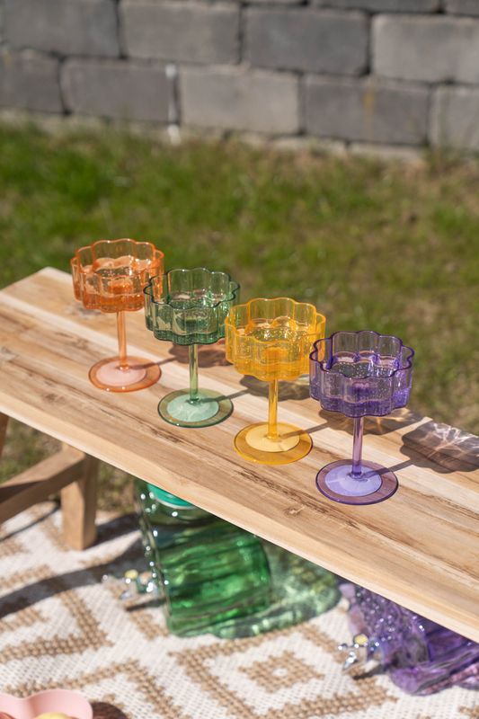 Blomst cocktailglass – 230 ml – gul