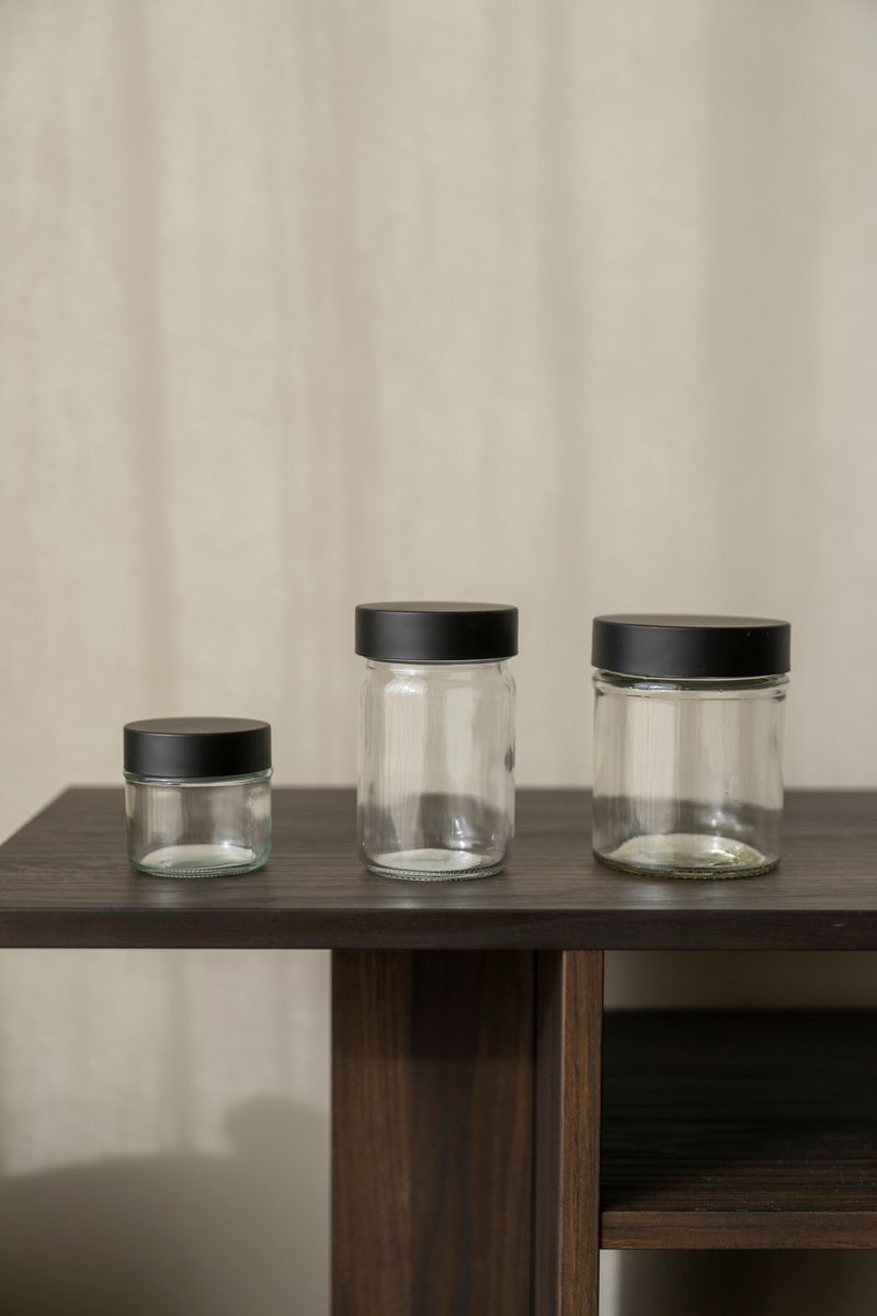 Krukke m/svart lokk 250ml