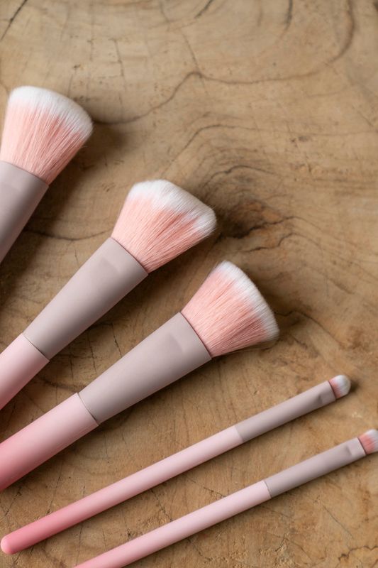 Sminkebørster 6pk Rosa