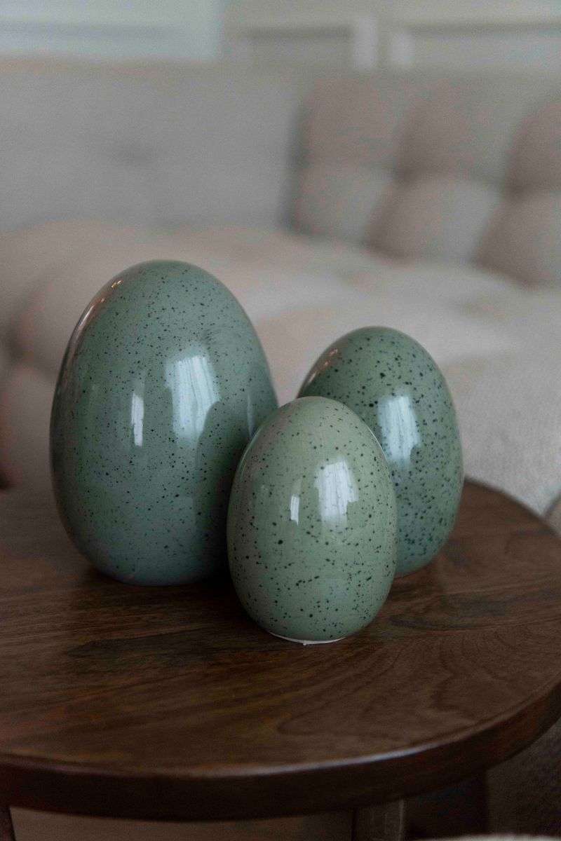 Egg 12cm Prikker - Grønn