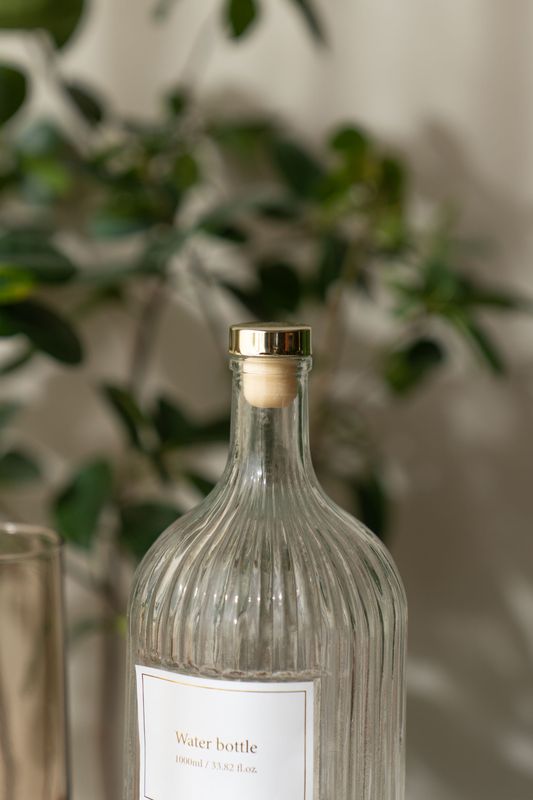 Glassflaske 1000ml - Gull