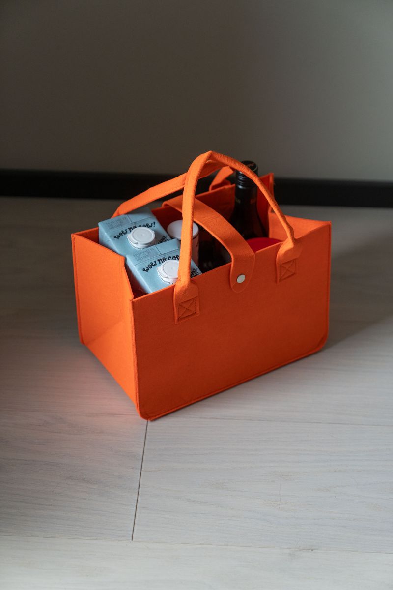 Mini tote bag i filt – 30×17×20 cm – Oransje