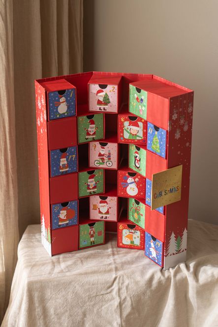 Hovedbilde Adventskalender Sammenbrettbar - Rød