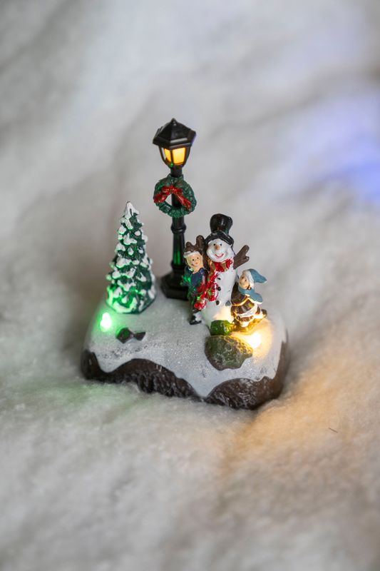 Juleby - Lyktestolpe Snømann