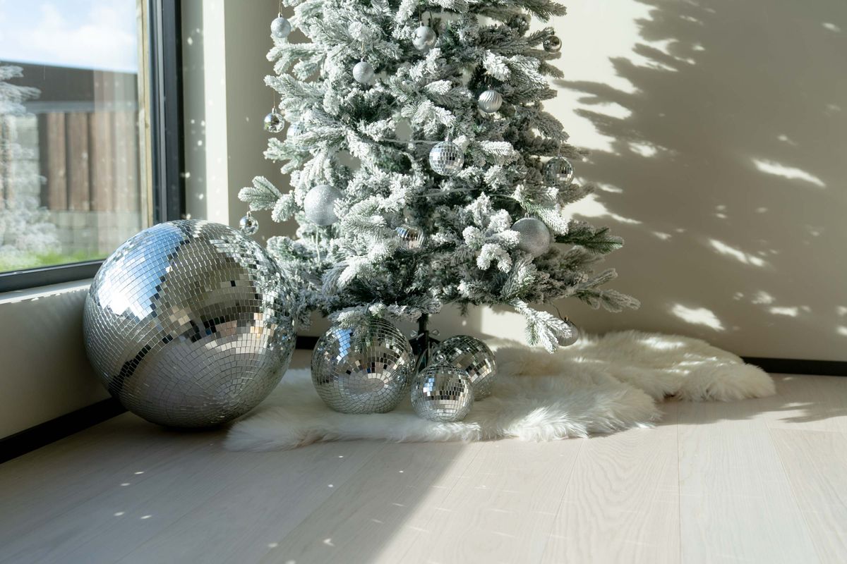 Diskokule 25cm - sølv