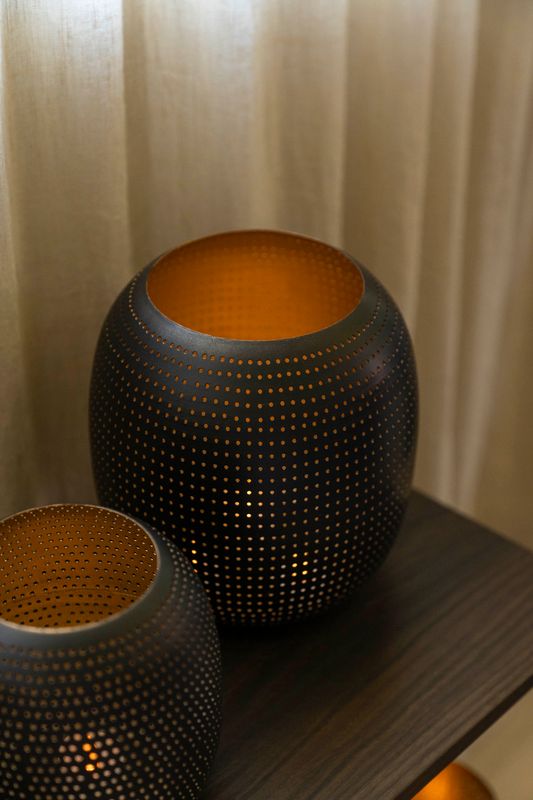 Lyslykt 21x22cm Svart