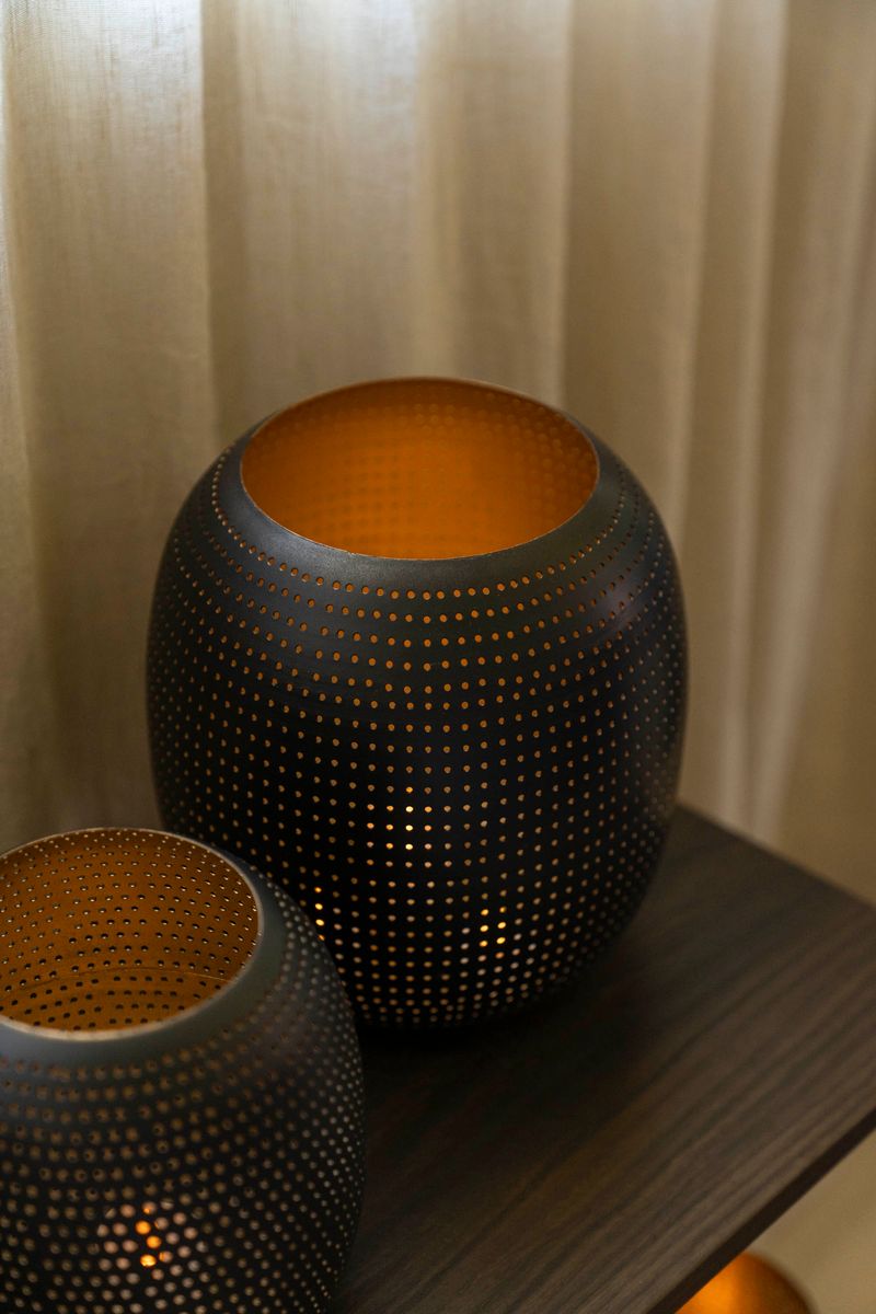 Lyslykt 21x22cm Svart