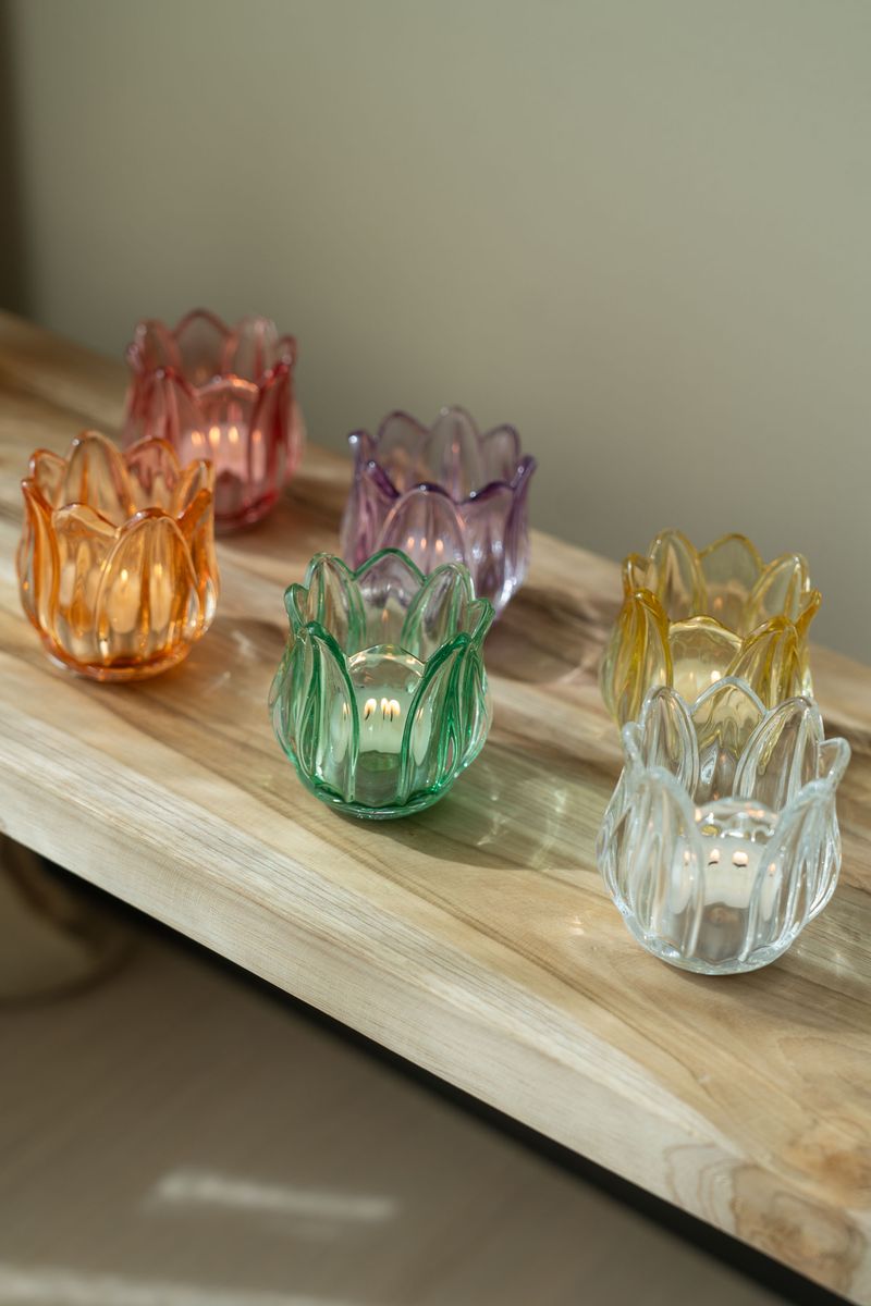 Telysholder glass – oransje