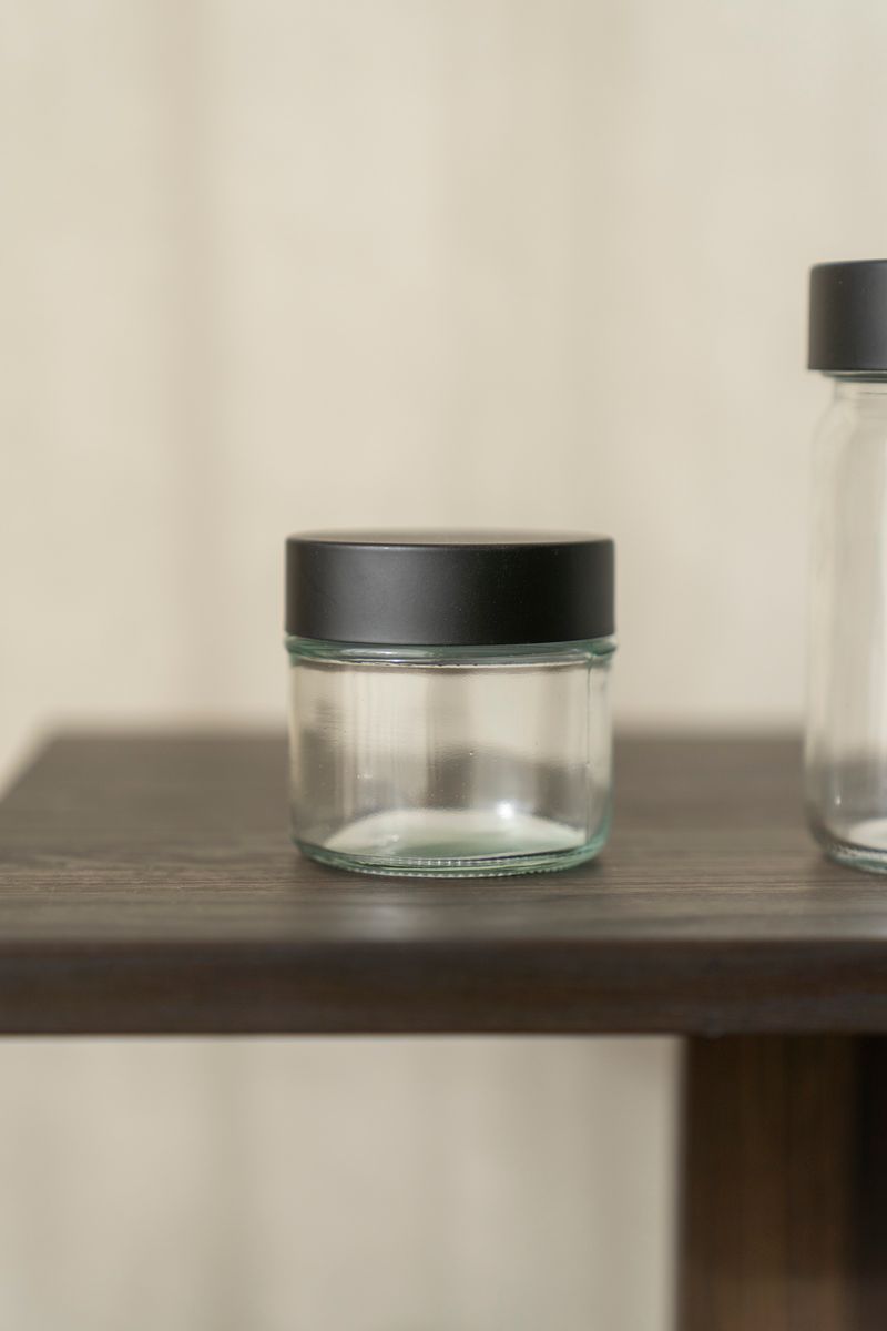 Krukke m/svart lokk 80ml