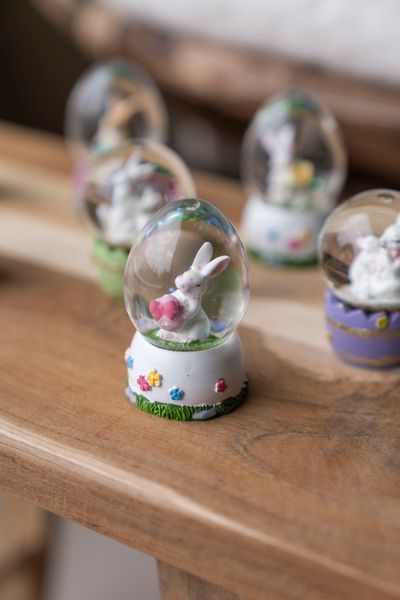 Hovedbilde Snøkule påskeegg – 7,5 cm – Hvit og ...