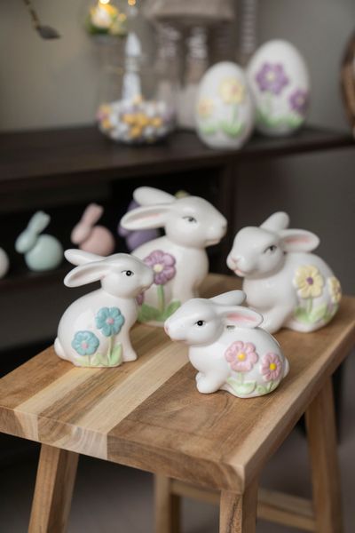 Hovedbilde Liljesol Kanin med blomster – H10 cm ...