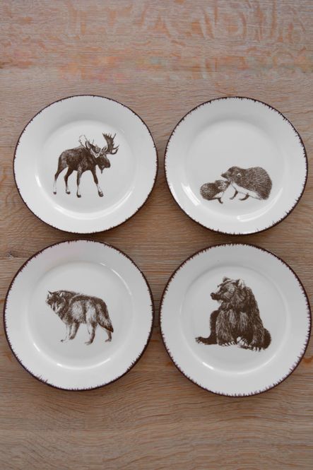 Hovedbilde Villmark 4pk Sett Tallerken 19cm (Elg, Bjørn, ...