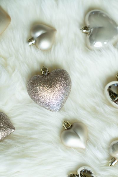 Hovedbilde Julekuler Hjerter 16pk Beige