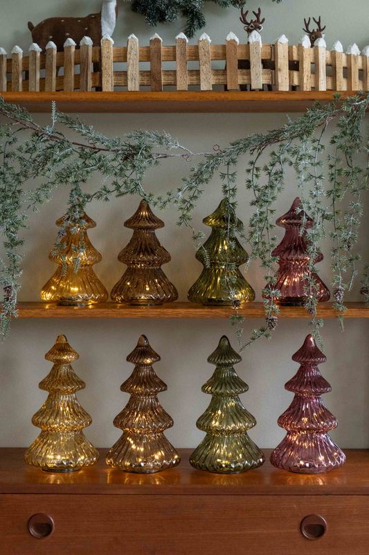 Glasstre LED 24cm - Grønn