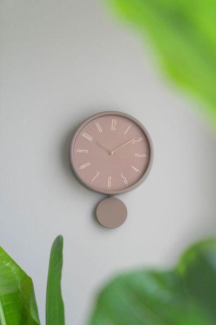 Hovedbilde Veggklokke Pendel 30cm - Gammelrosa