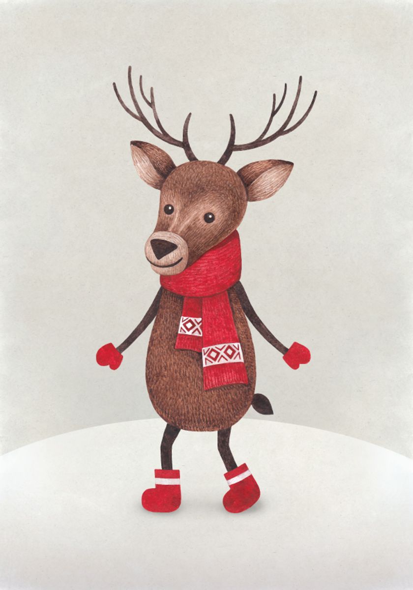 Poster - Reinsdyr m/skjerf