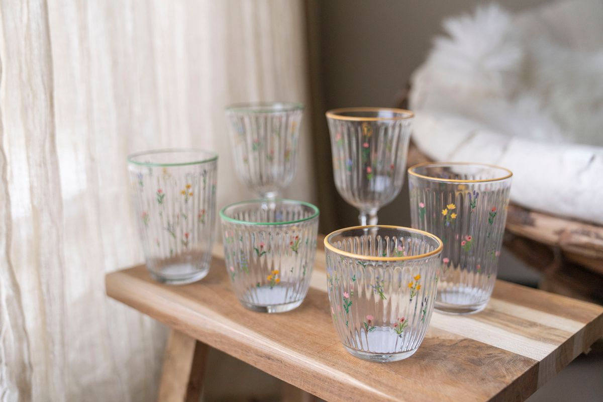 Markblomst Vannglass 395ml - Gul