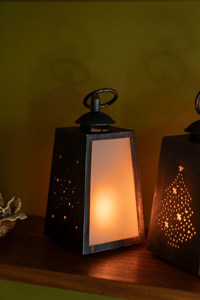 LED Lanterne 10x19cm - Stjerne