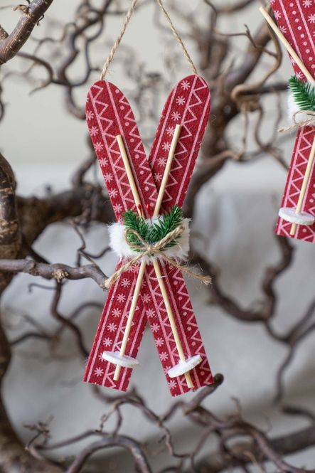Hovedbilde Juletrepynt Ski - Rød