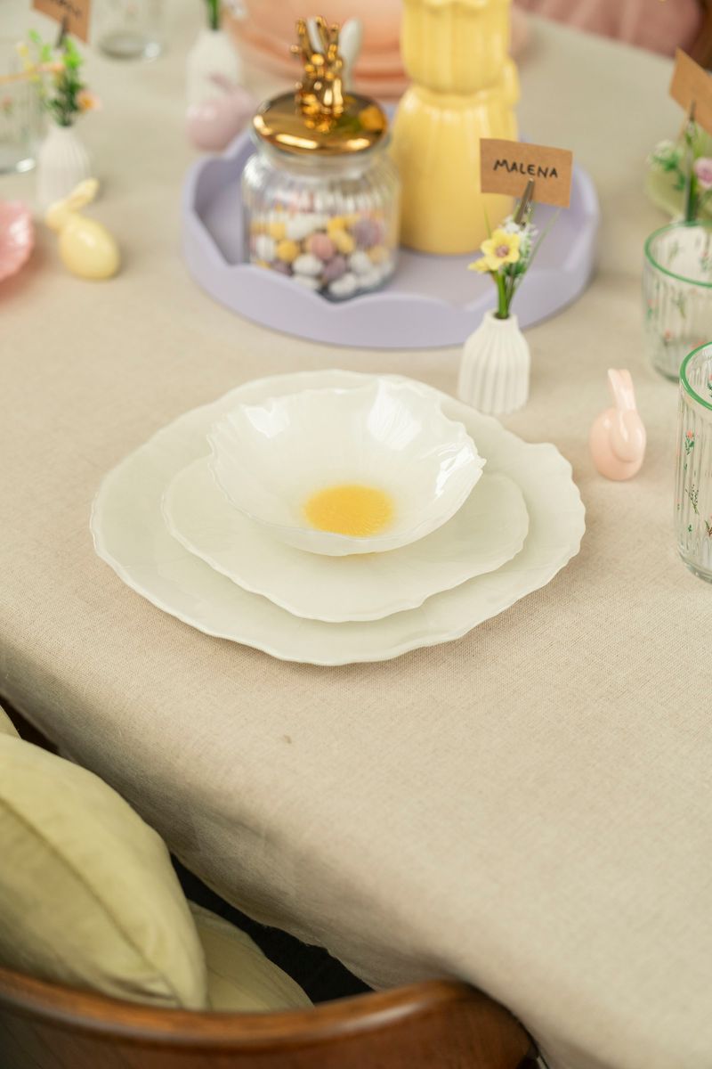 Valmue Tallerken 21cm - Hvit