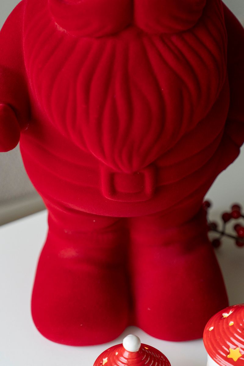 Velour Nisse 56cm Rød
