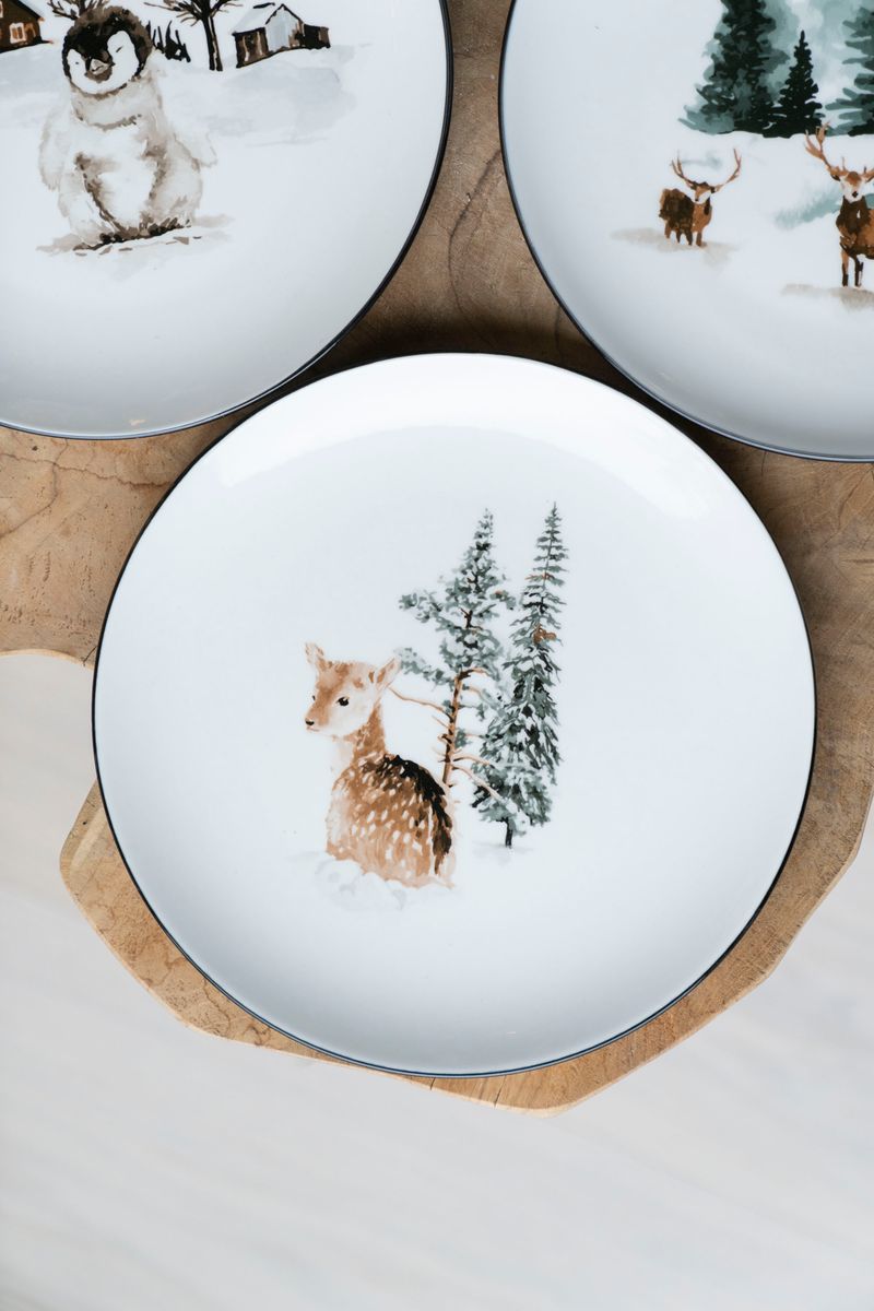 Vinterskog - Tallerken 27cm Rådyr