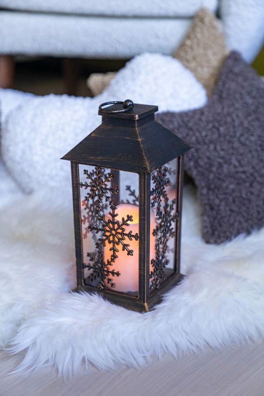 LED Lanterne 28cm - Snøfnugg