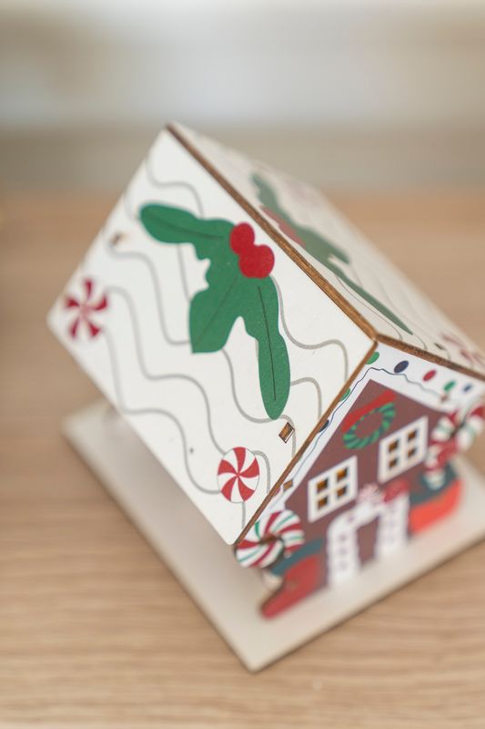 Treby - Pepperkakehus 9cm Julesokk