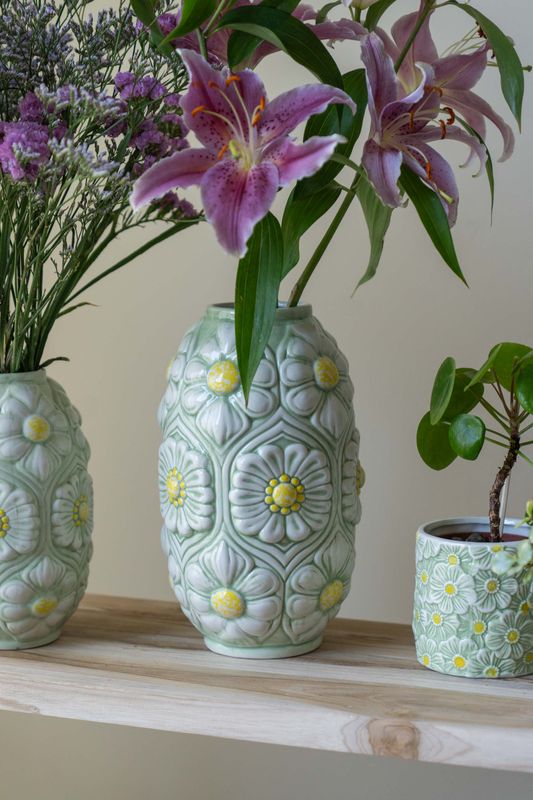 Vase blomster – 22 cm – Grønn