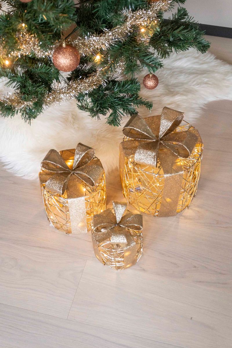 Dekorgave 3pk Rund - Champagne