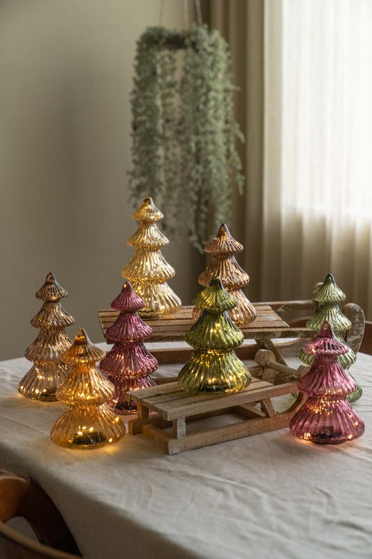 Glasstre LED 24cm - Brun