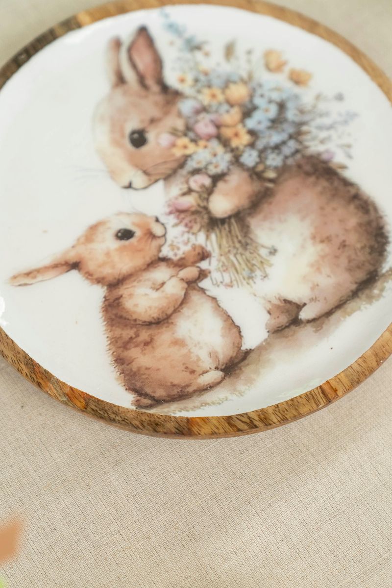 Vårsprett serveringsbrett – Ø22×H2,5 cm Familie