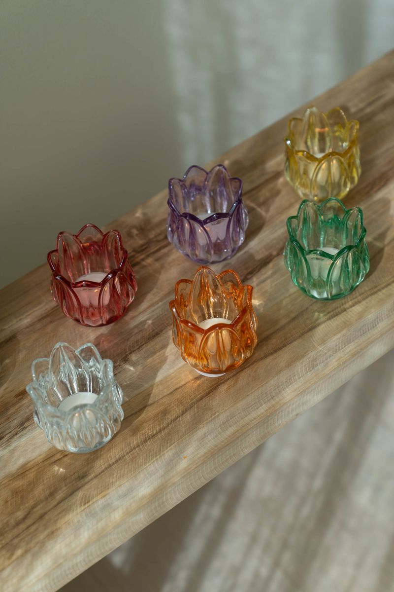 Telysholder glass – lilla