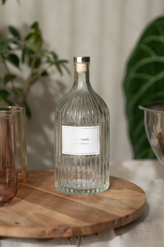 Glassflaske 1000ml - Sølv