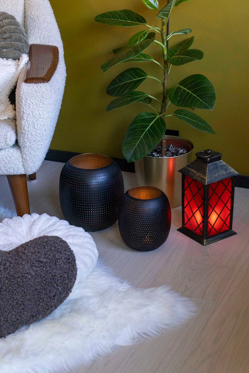 Lyslykt 16x18cm Svart