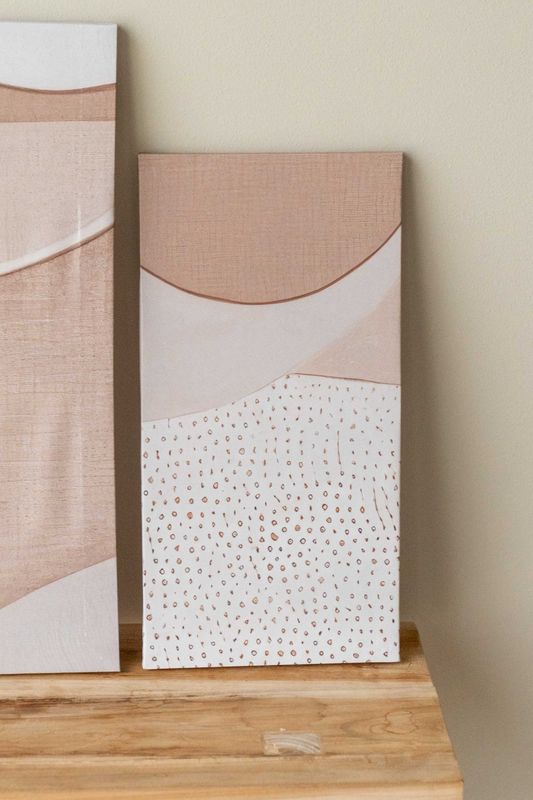 Veggpynt 3pk - Abstrakt Beige