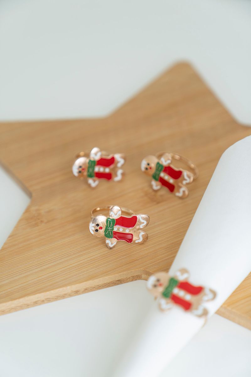 Serviettring 4pk - Pepperkake Mann