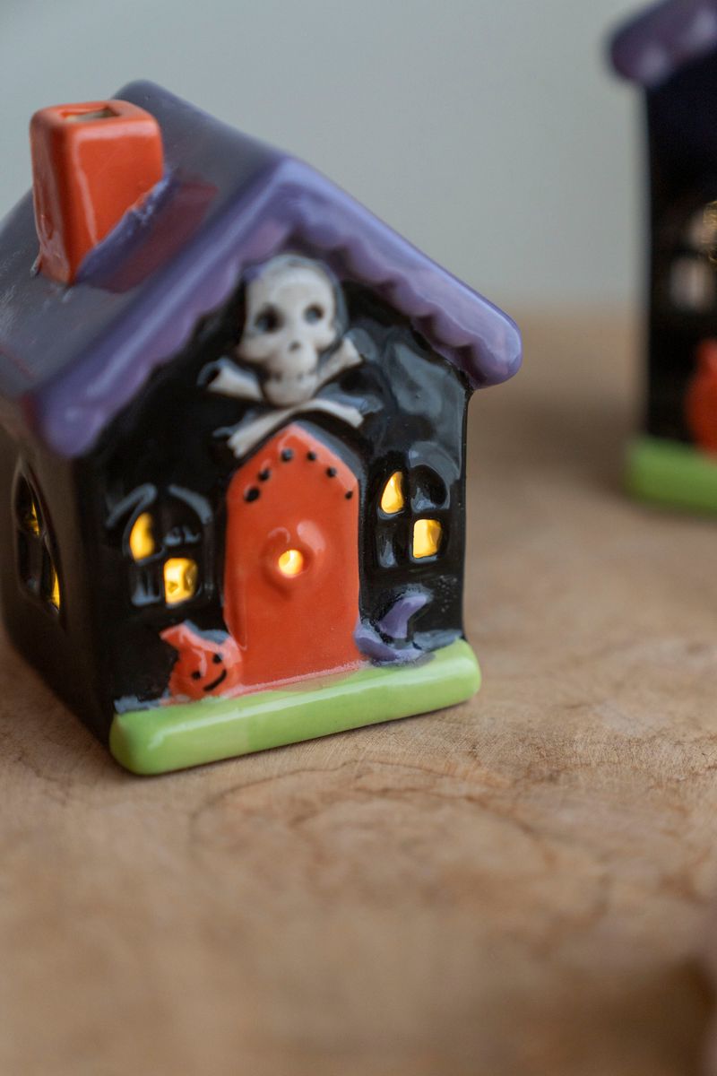 LED Halloween Hus 10,5cm - Skalle